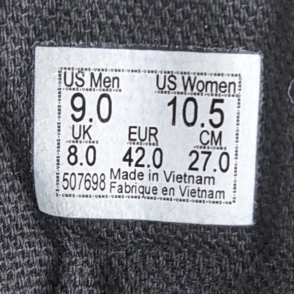 VANS*Unisex "Off The Wall" 2020 Flame Black True White Lace-Up Sneakers~See SIze - Picture 3 of 12